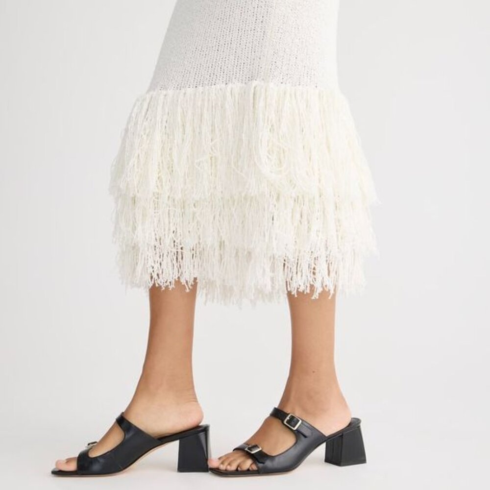 J.Crew Layne buckle sandals in leather Black Size 7.5 worn once Ship in Box